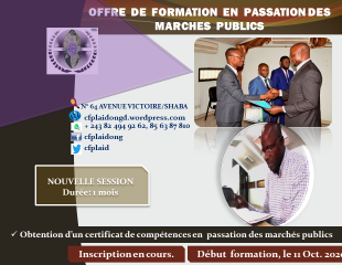 AVIS D'APPEL A L'OFFRE DE FORMATION DES CADRES SUR LA PASSATION DES MARCHES PUBLICS